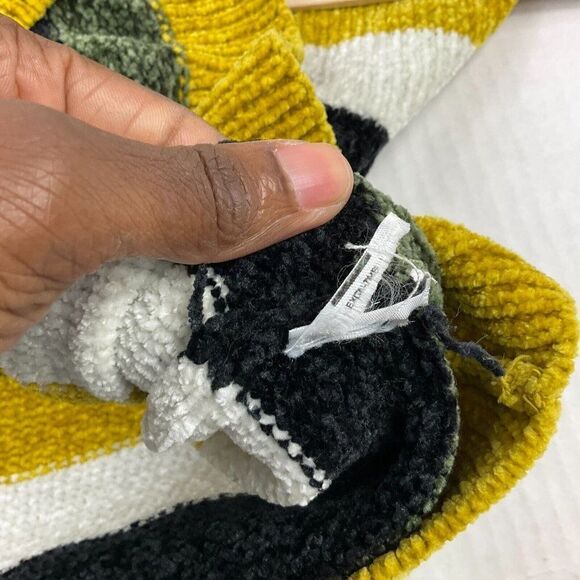 Express Womens Cozy Sweater Striped V-Neck Knit Stretch Pullover 3/4 Sleeve XS - Picture 9 of 11